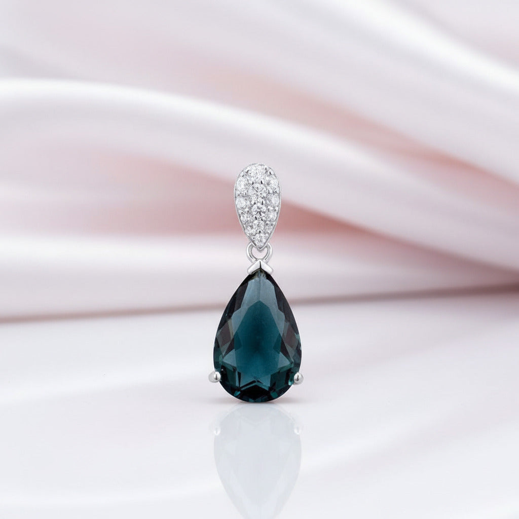 Pear-cut Diamond Option Slide Pendant-Black Diamonds New York