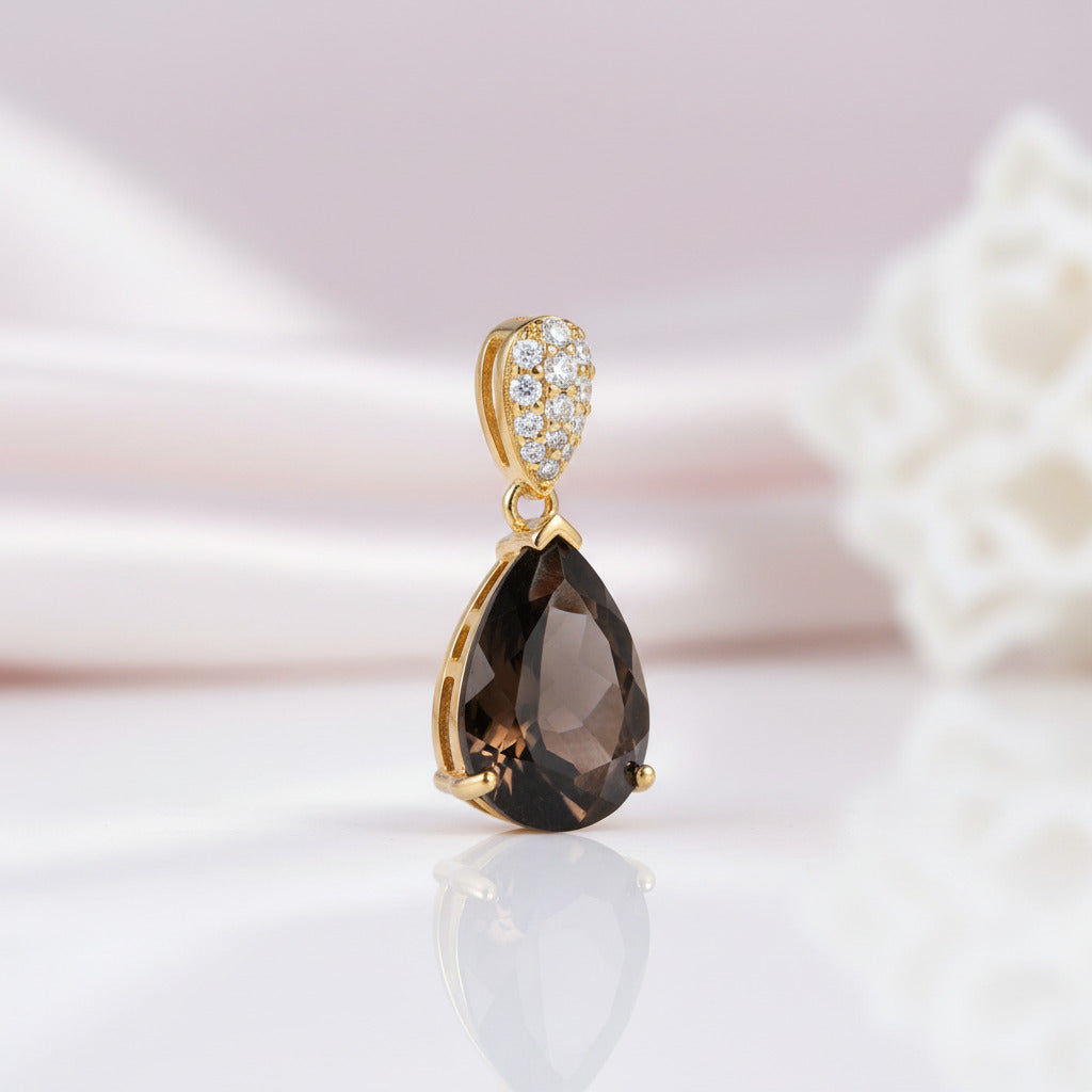 Pear-cut Diamond Option Slide Pendant-Black Diamonds New York