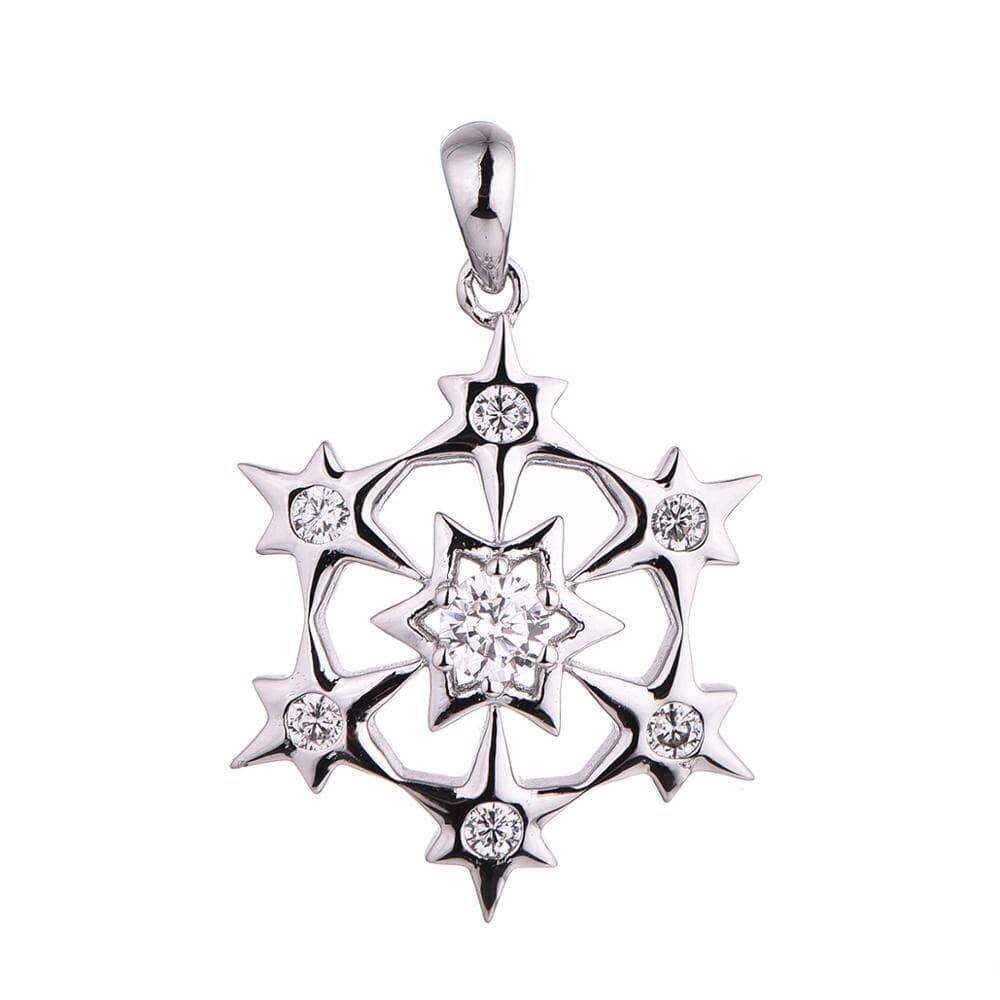 EVN Stone Snowflake Pendant Necklace - Black Diamonds New York