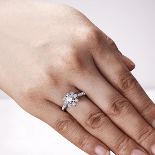 EVN™ Stone Sun Flower Ring - Black Diamonds New York