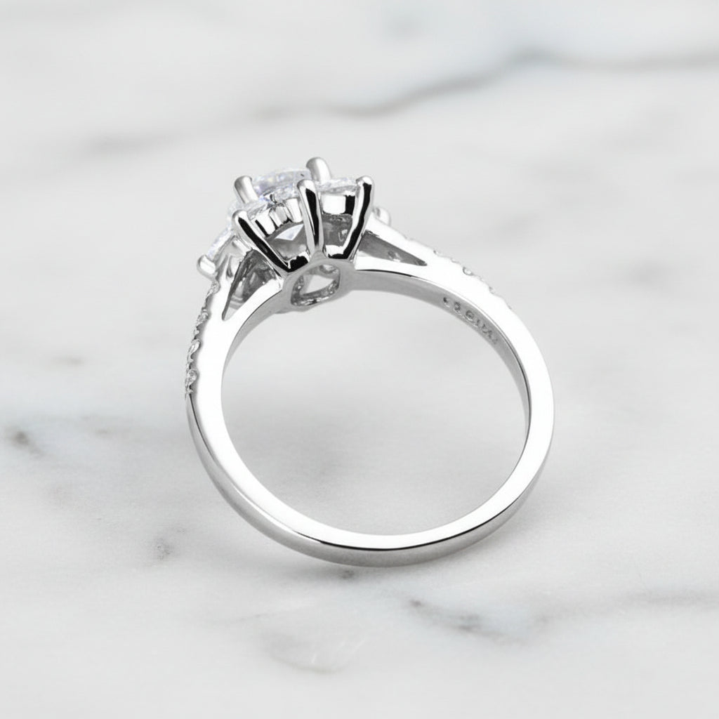 Sun Flower Round-cut Diamond Option Ring-Black Diamonds New York