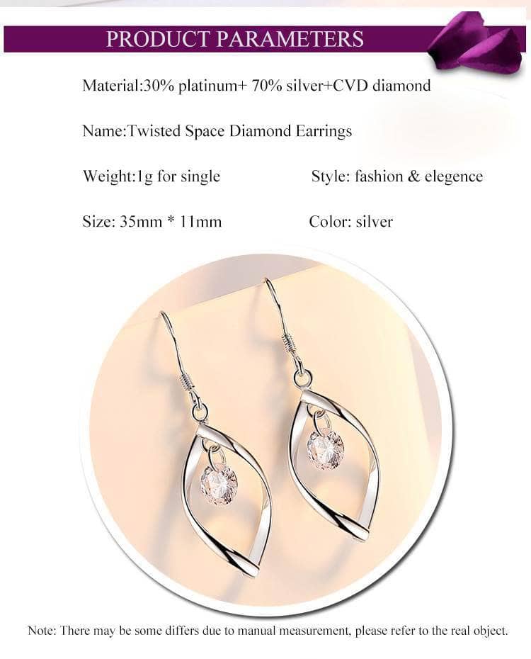 CVD DIAMOND Twisted Space Earrings