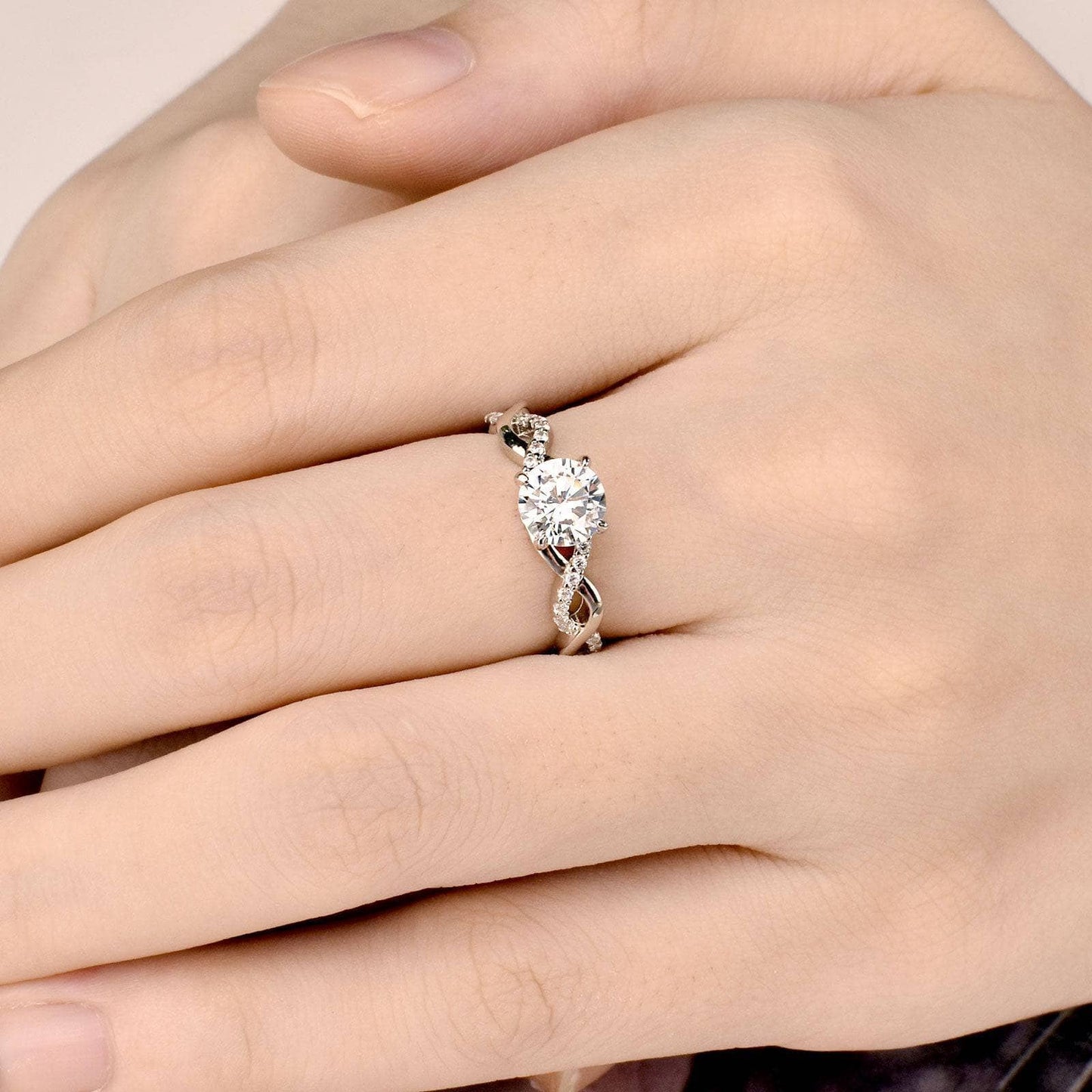 EVN Stone Unique Infinity Love Engagement Ring - Black Diamonds New York