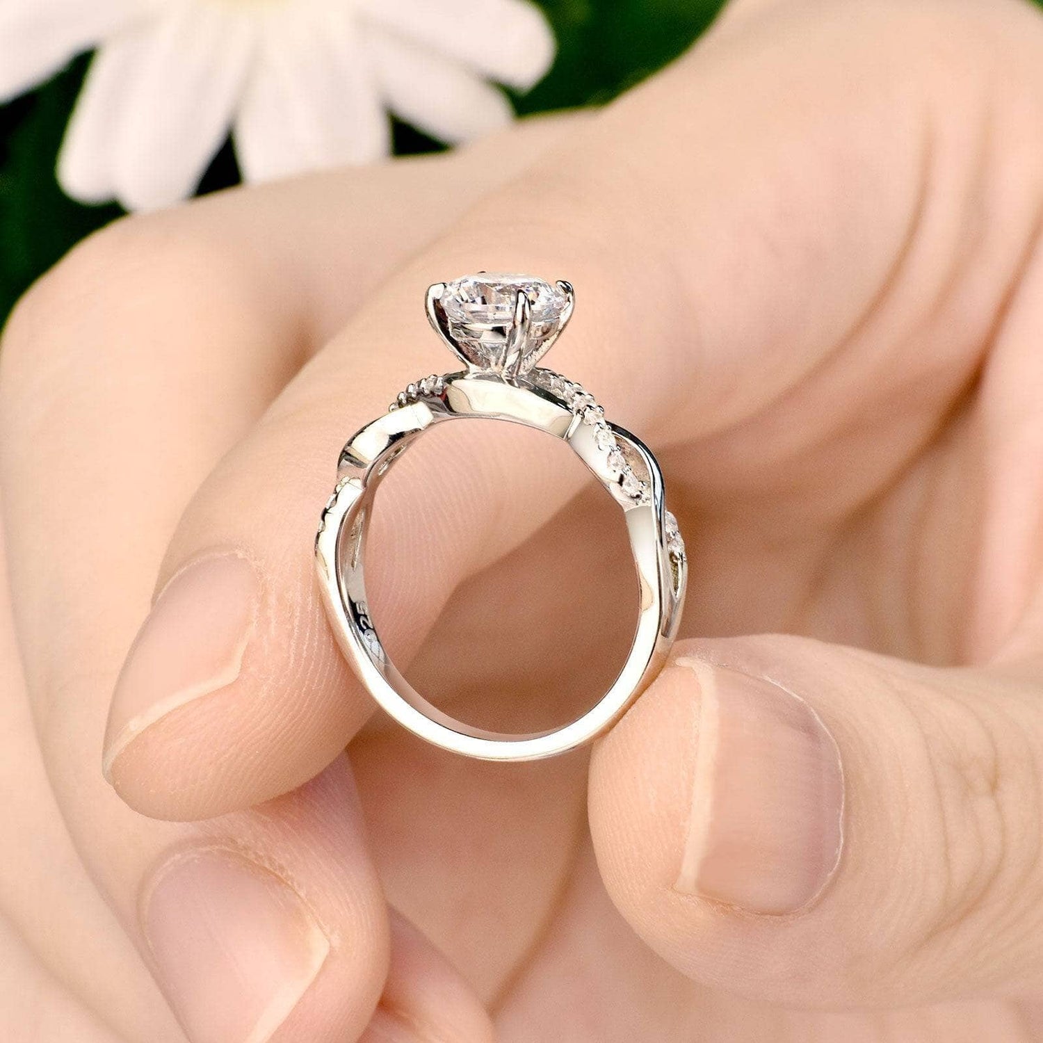 EVN Stone Unique Infinity Love Engagement Ring-Black Diamonds New York