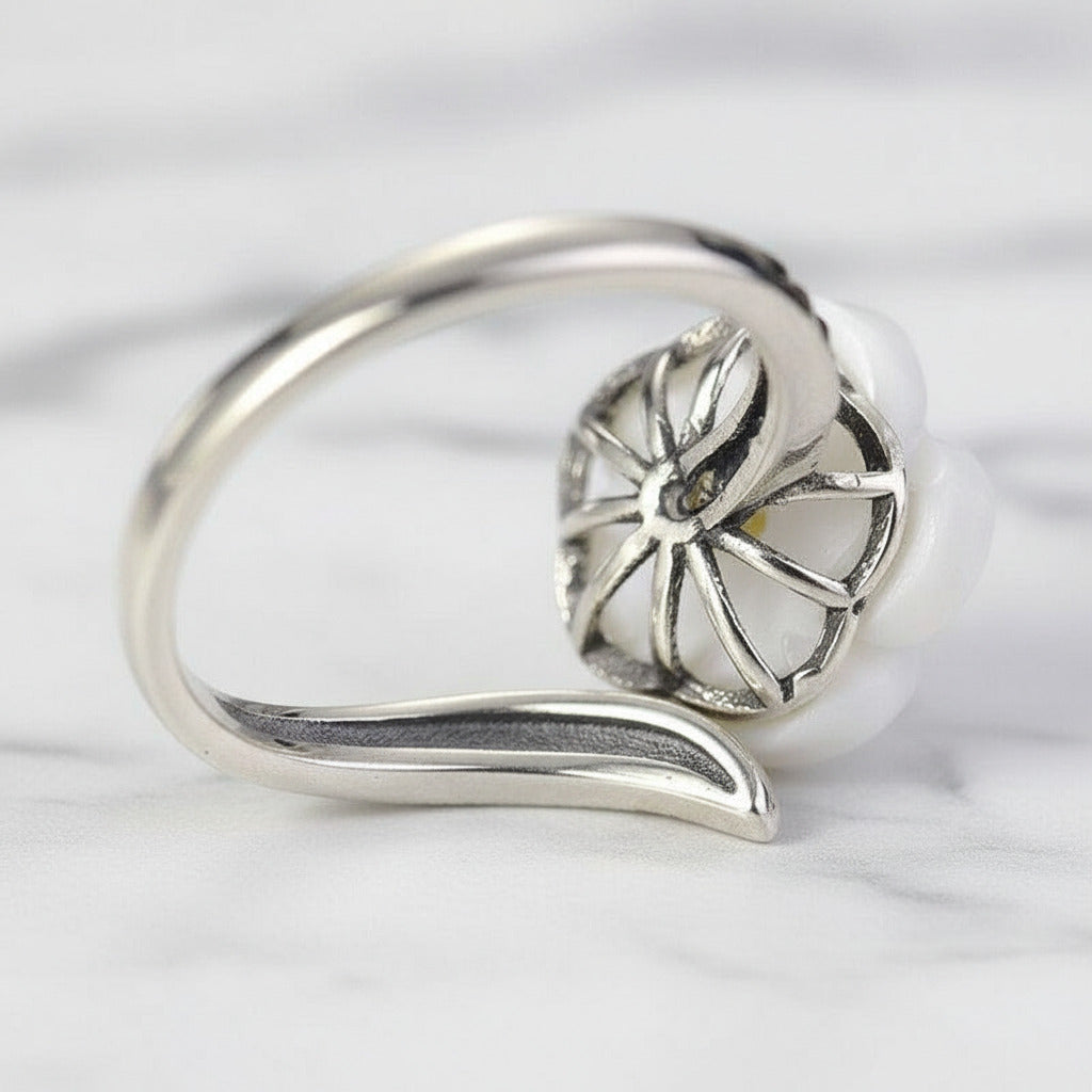 Exclusive Flower Vintage Ring-Black Diamonds New York