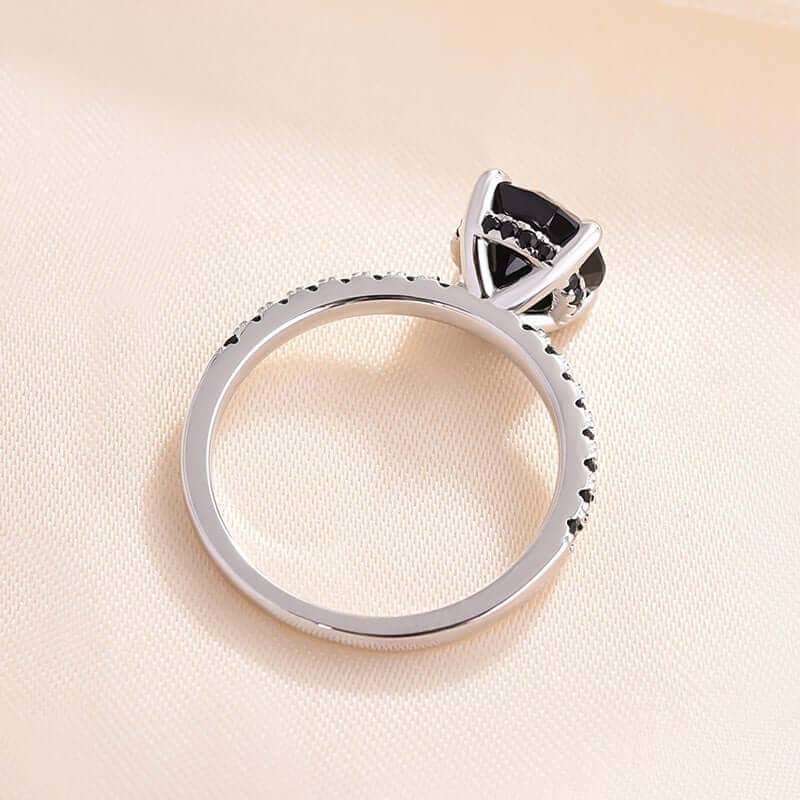 Exclusive Round Cut Black Diamond Engagement Ring - Black Diamonds New York
