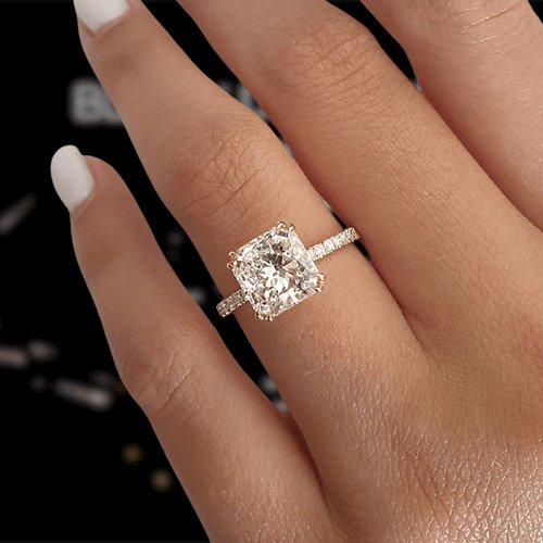 Exquisite 2.0 Carat Princess Cut Engagement Ring - Black Diamonds New York