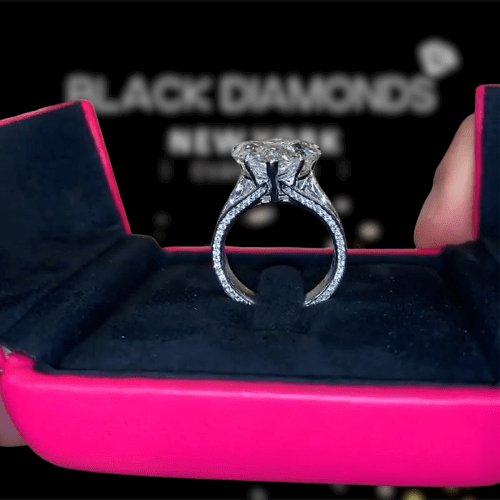 Exquisite 5.0 Carat Heart Cut Engagement Ring-Black Diamonds New York