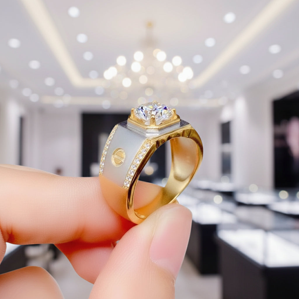 Exquisite Classic Diamond Option Men's Wedding Ring-Black Diamonds New York