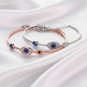 Eye Shape Diamond Bracelet In 925 Sterling Silver-Black Diamonds New York