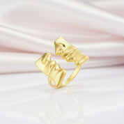 Face to Face Kiss Adjustable Couple Ring-Black Diamonds New York