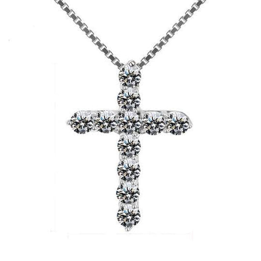 Fashion Cross Pendant Necklace-Black Diamonds New York