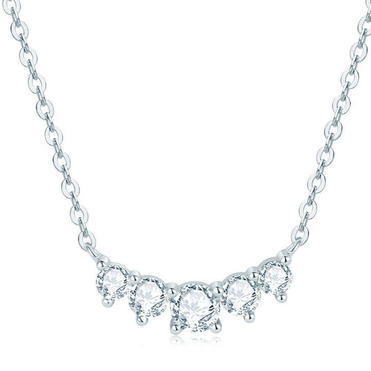 Five Stone 0.5ct Diamond Necklace-Black Diamonds New York