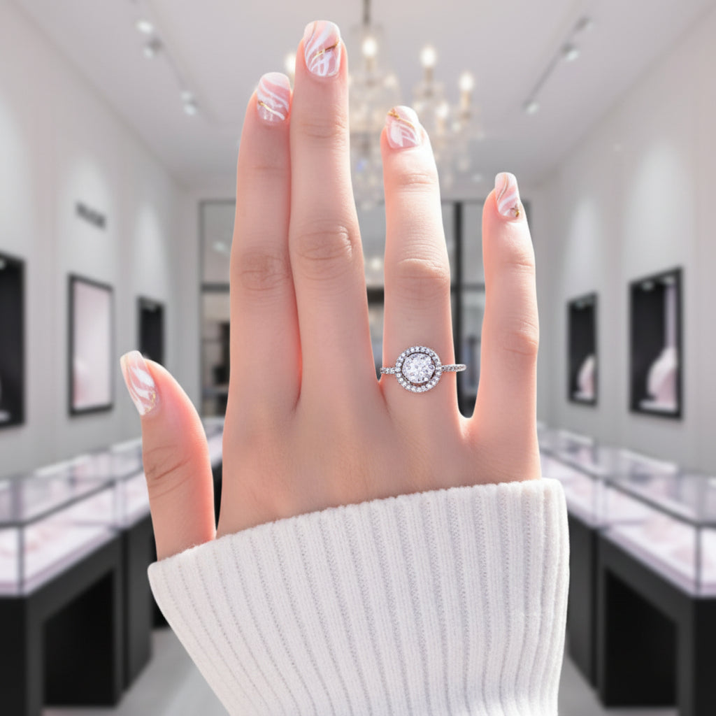 1.25ct Round Cut Diamond Option Engagement Ring-Black Diamonds New York