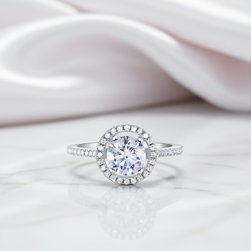 1.25ct Round Cut Diamond Option Engagement Ring-Black Diamonds New York