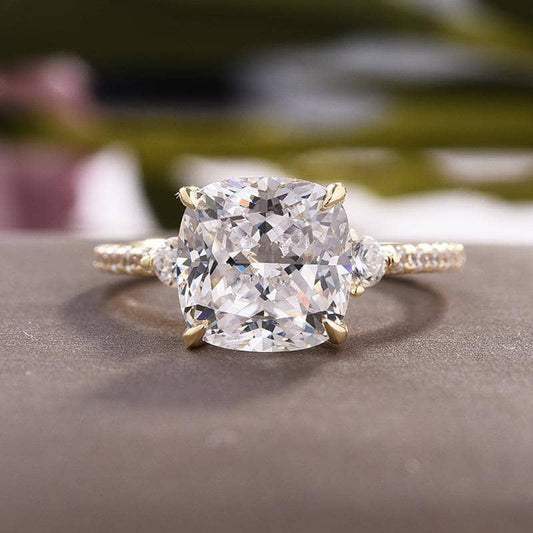 Flash Sale- 3.5 Carat Cushion Cut Engagement Ring - Black Diamonds New York