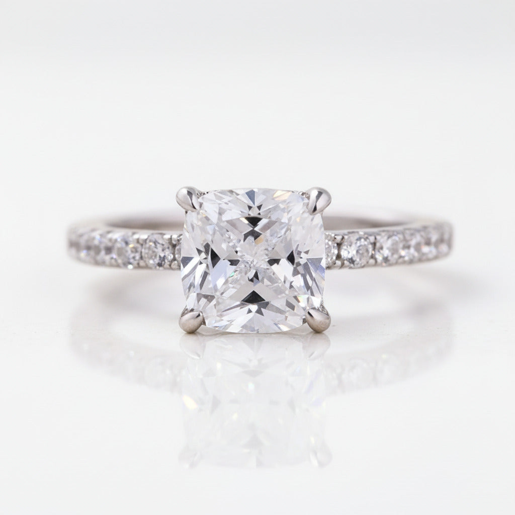 Diamond Option Cushion Cut 3-Pcs Wedding Ring-Black Diamonds New York