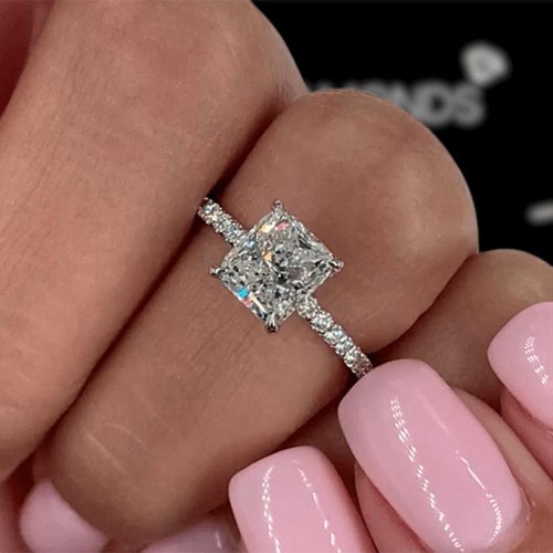 Flash Sale- Elegant 1.5 Carat Cushion Cut Wedding Ring Set-Black Diamonds New York