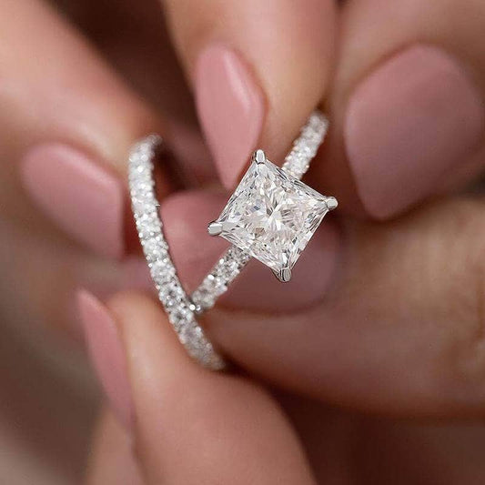 Flash Sale- Elegant 1.5 Carat Cushion Cut Wedding Ring Set-Black Diamonds New York