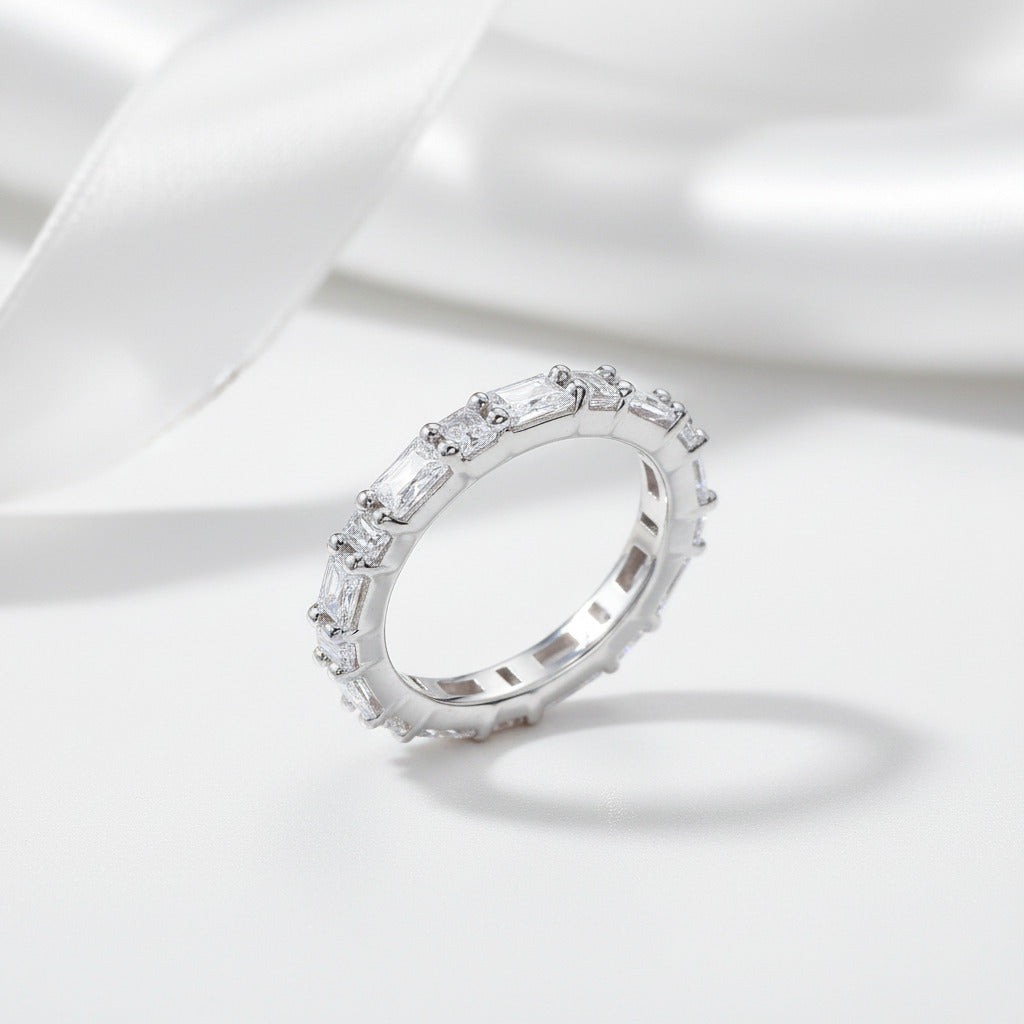 Emerald Cut Diamond Option Wedding Band-Black Diamonds New York