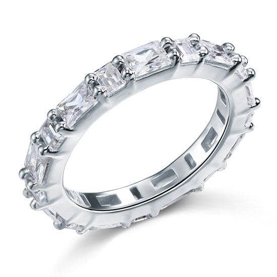 Flash Sale- Emerald Cut Created Diamond Wedding Band-Black Diamonds New York