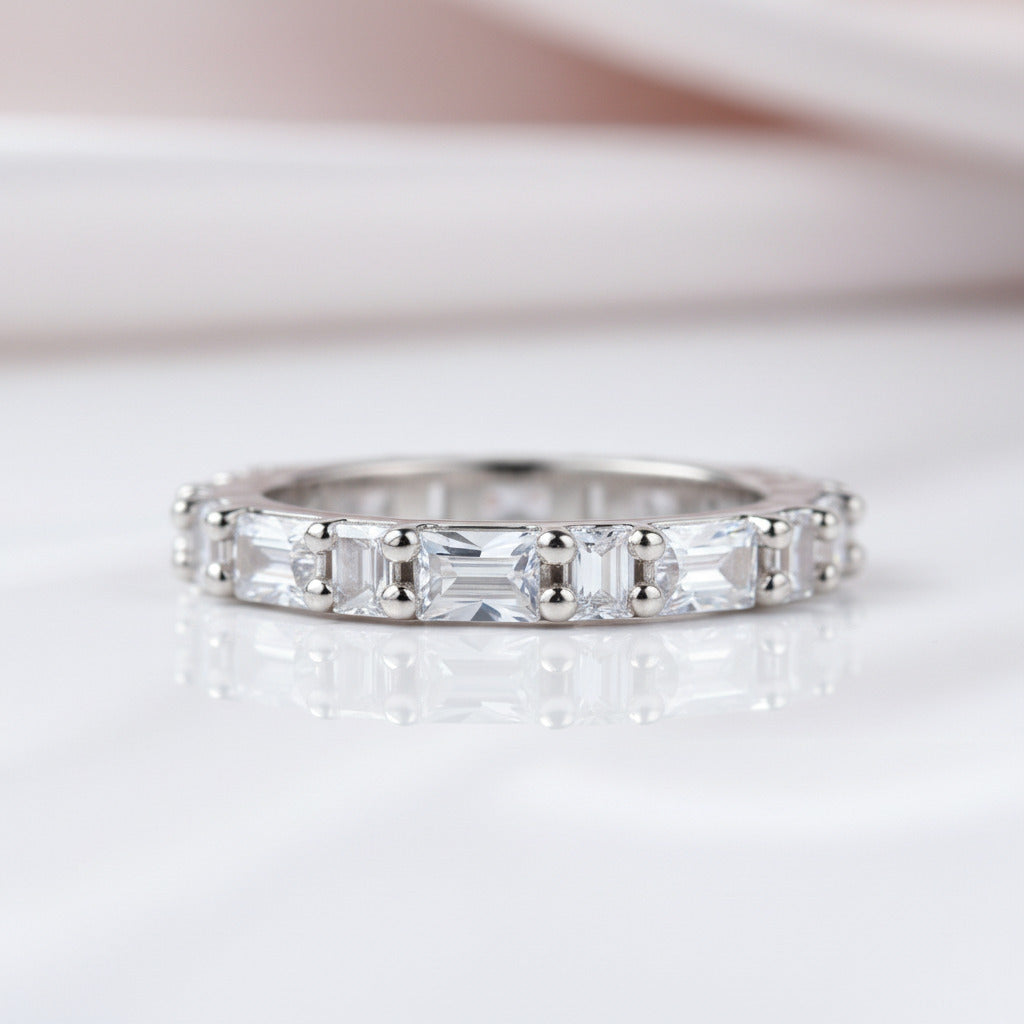 Emerald Cut Diamond Option Wedding Band-Black Diamonds New York