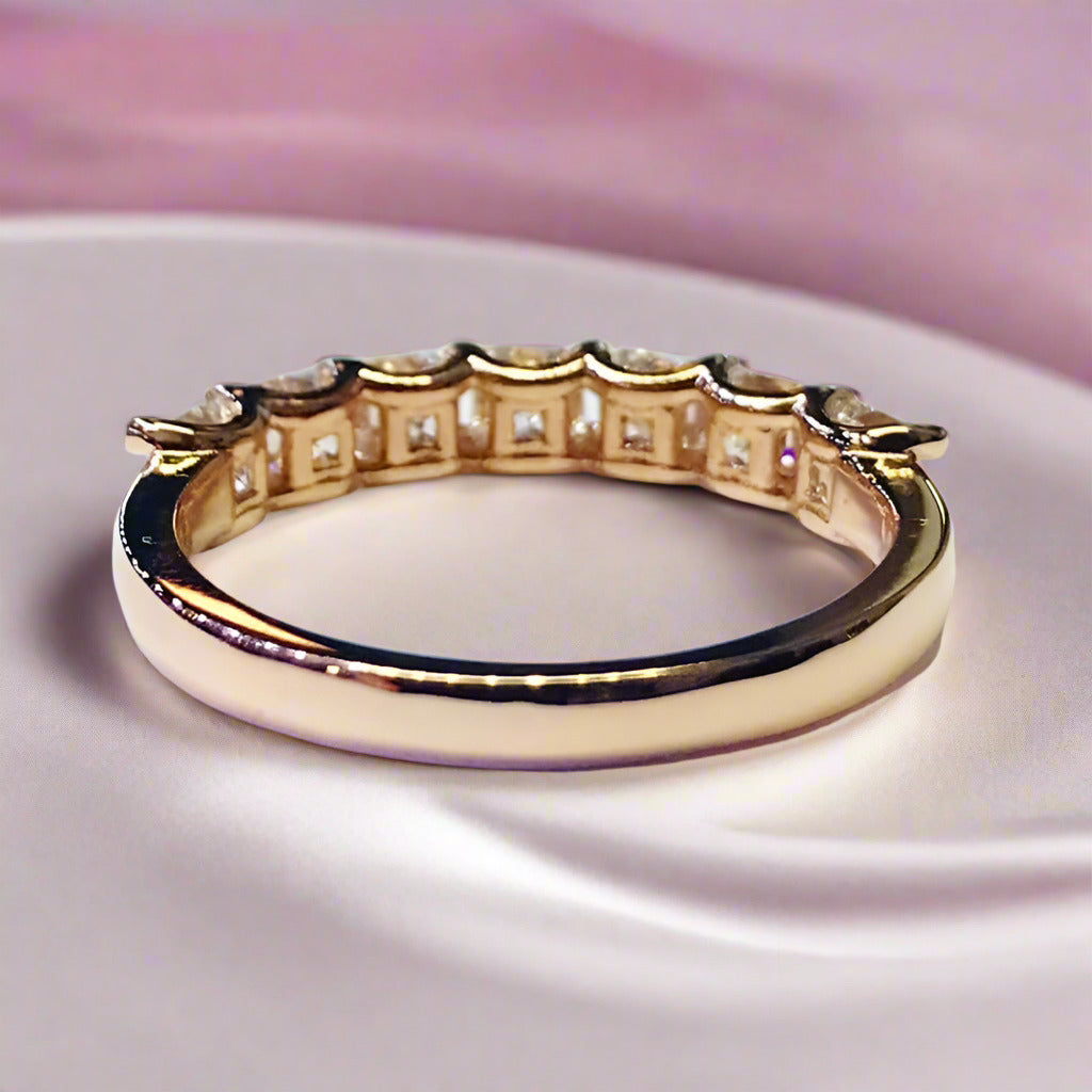 Half Eternity Asscher Cut Ring Band-Black Diamonds New York