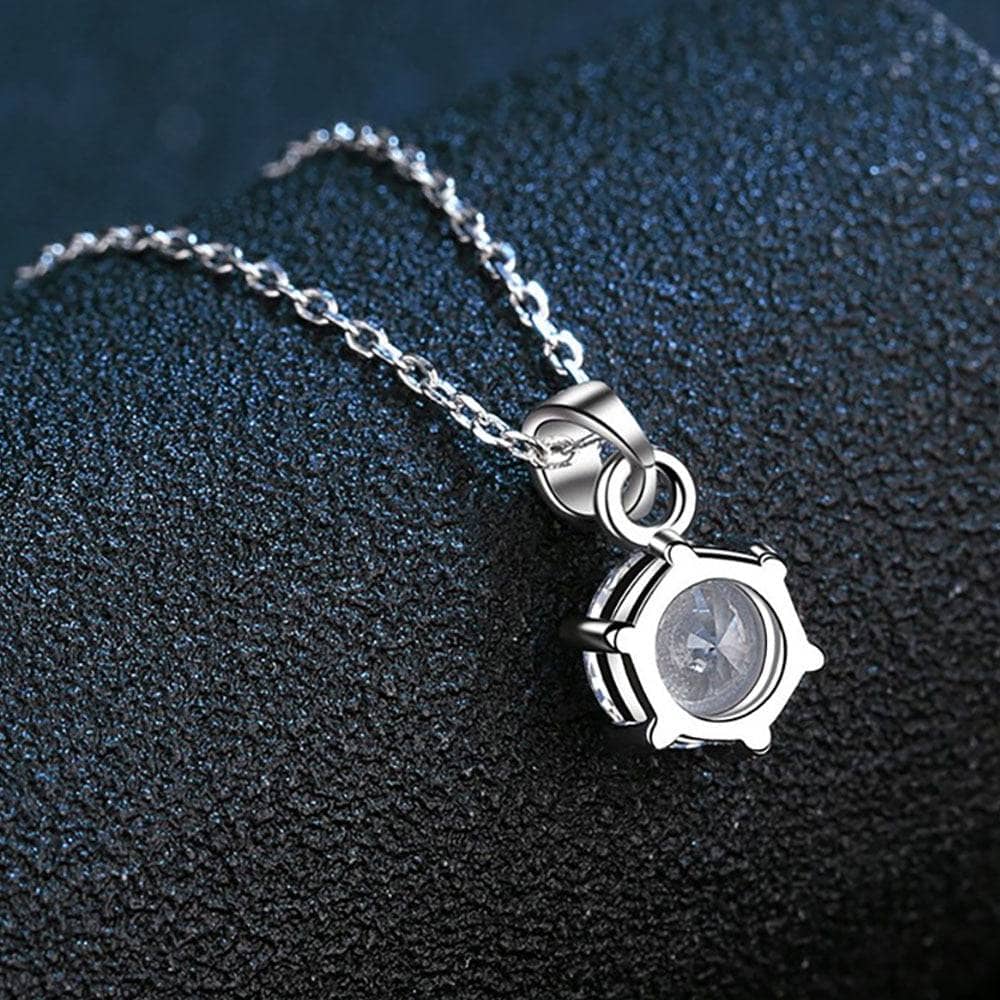 Flash Sale- Inlaid Classic Six Claw Moissanite Necklace-Black Diamonds New York