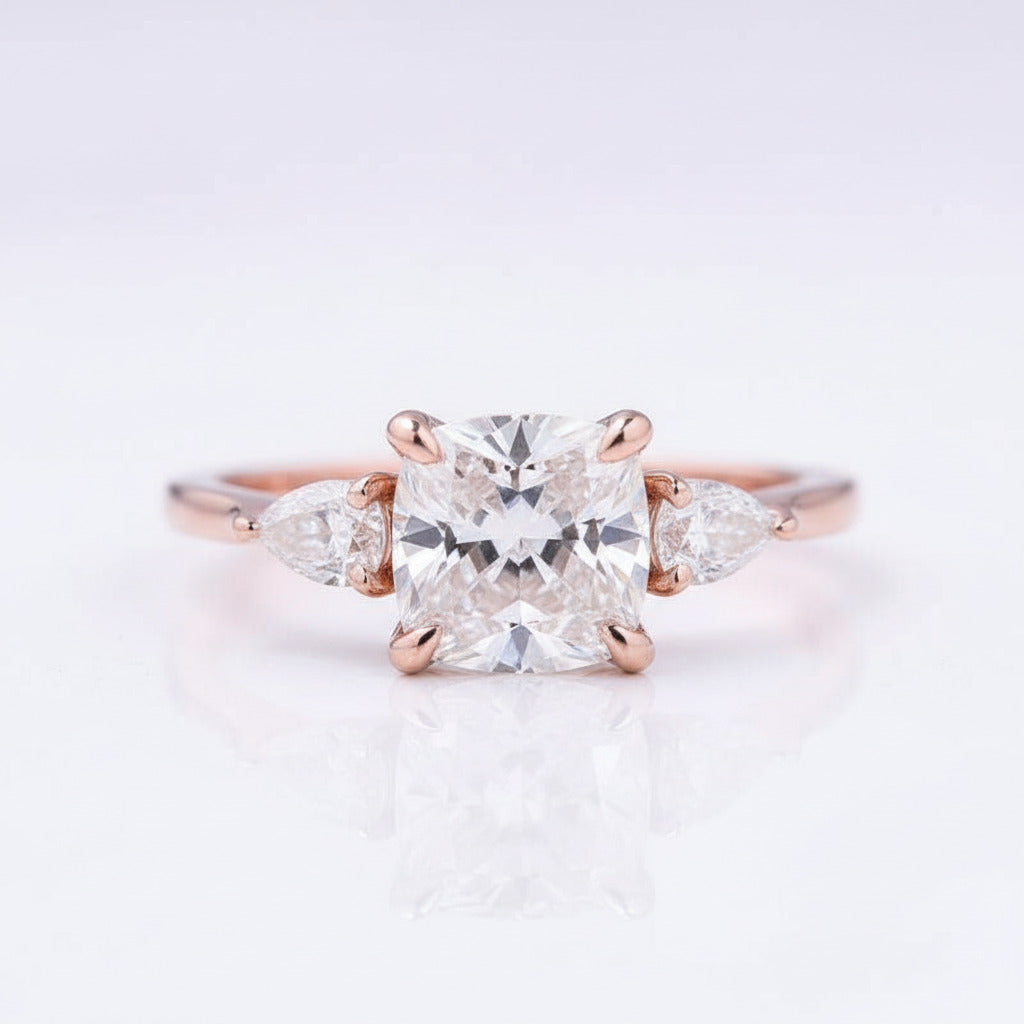 Rose Gold Cushion Cut Ring Rose Gold 7mm Cushion Cut Rose Gold