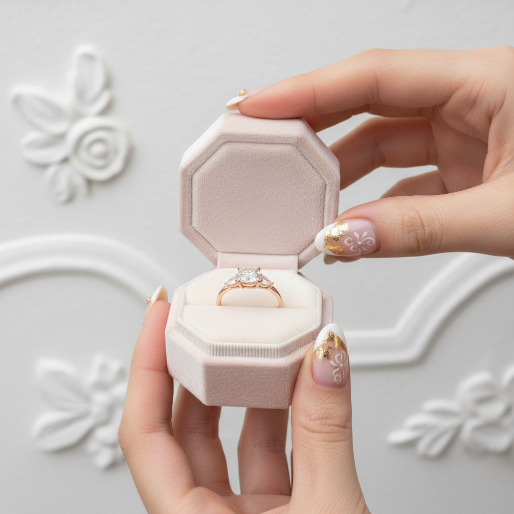 Rose Gold 2.0ct Cushion Cut Three Stone Diamond Option Engagement Ring-Black Diamonds New York