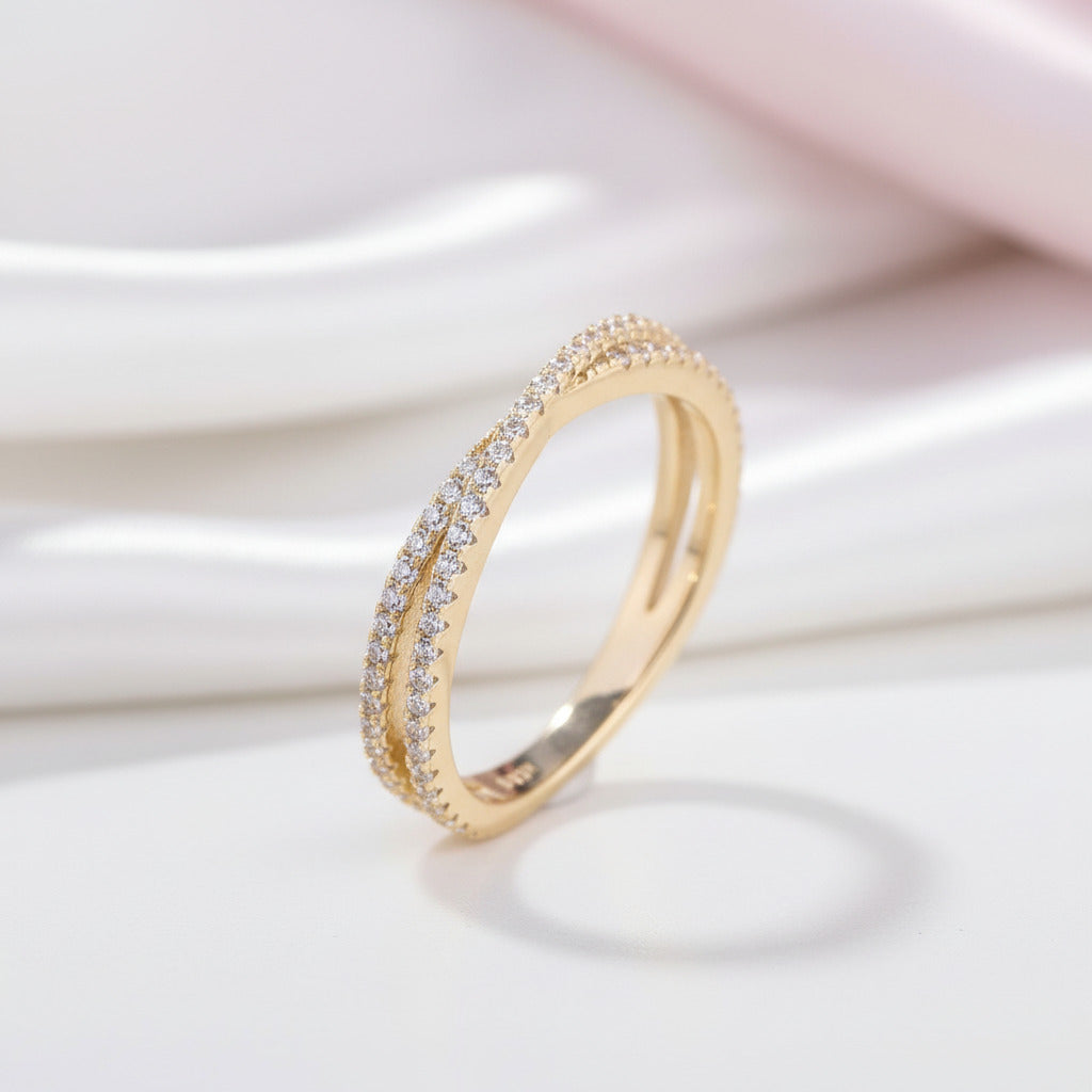 X Criss Cross Wedding Band-Black Diamonds New York