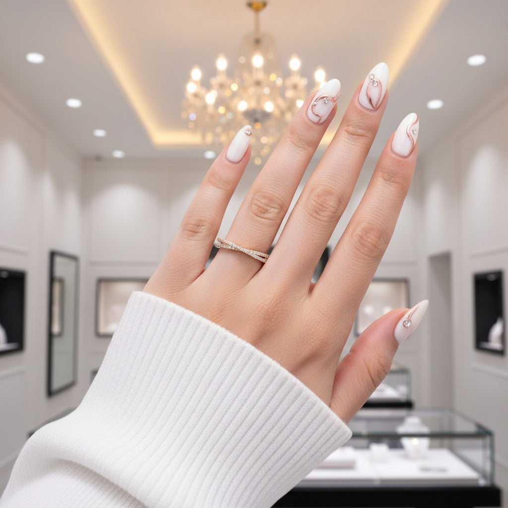 X Criss Cross Wedding Band-Black Diamonds New York