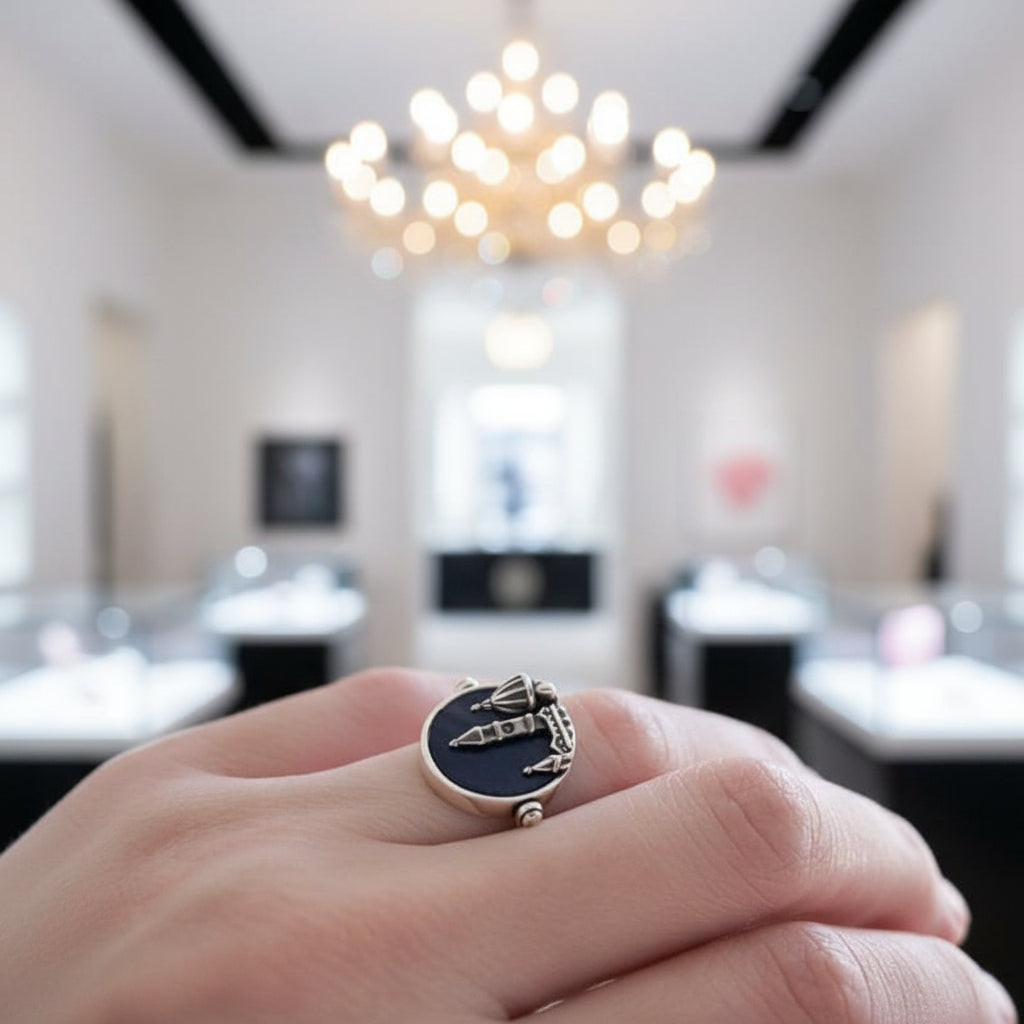Florence Cathedral Gemstone Ring-Black Diamonds New York