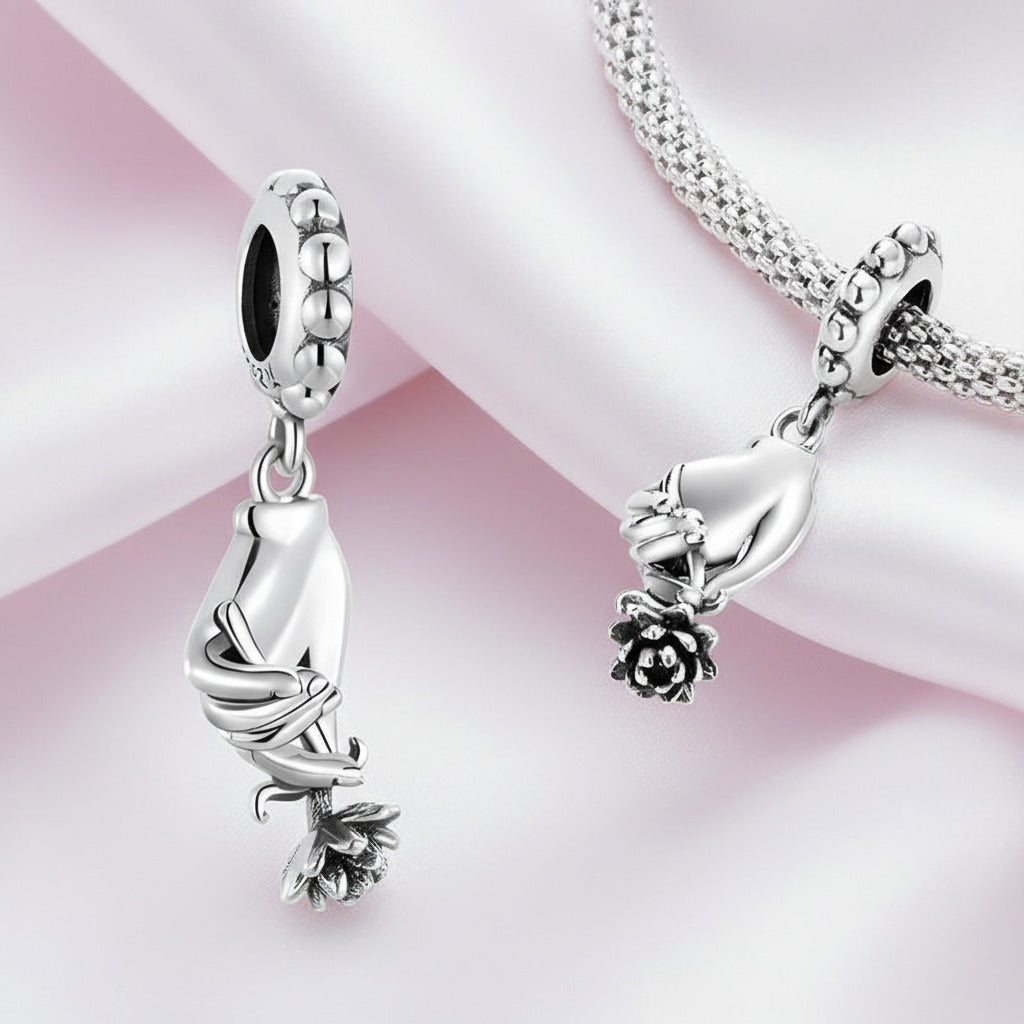 Flower Bug & Heart-Shaped Charm Beads Series-Black Diamonds New York