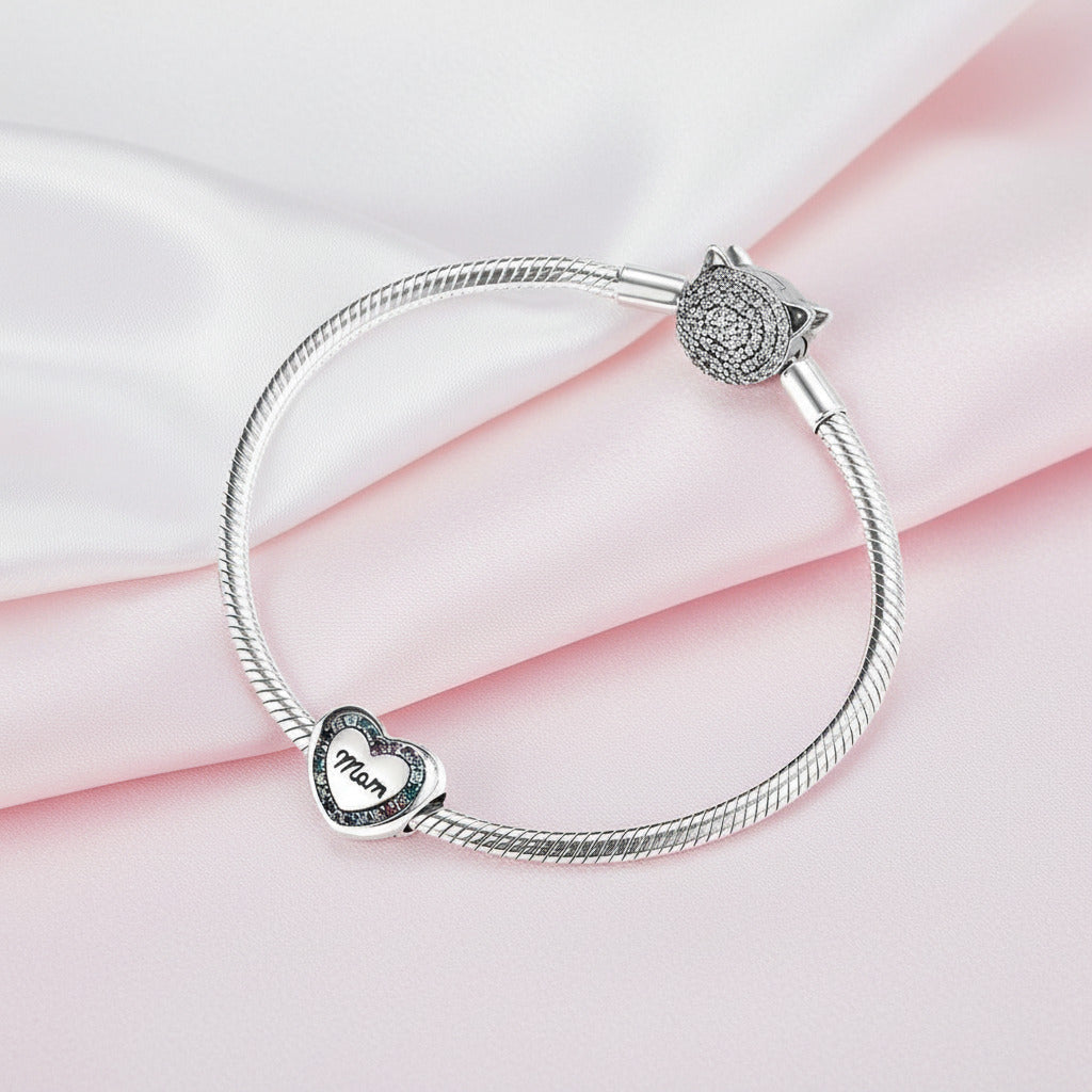 Flower Bug & Heart-Shaped Charm Beads Series-Black Diamonds New York