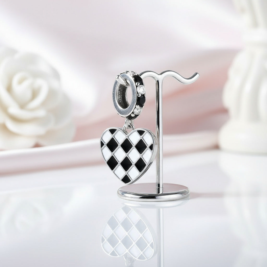 Flower Bug & Heart-Shaped Charm Beads Series-Black Diamonds New York