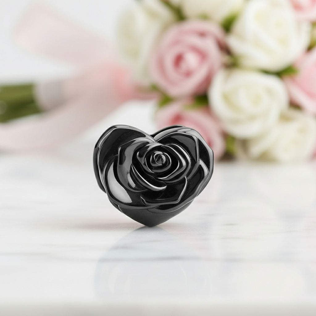 Flower Bug & Heart-Shaped Charm Beads Series-Black Diamonds New York