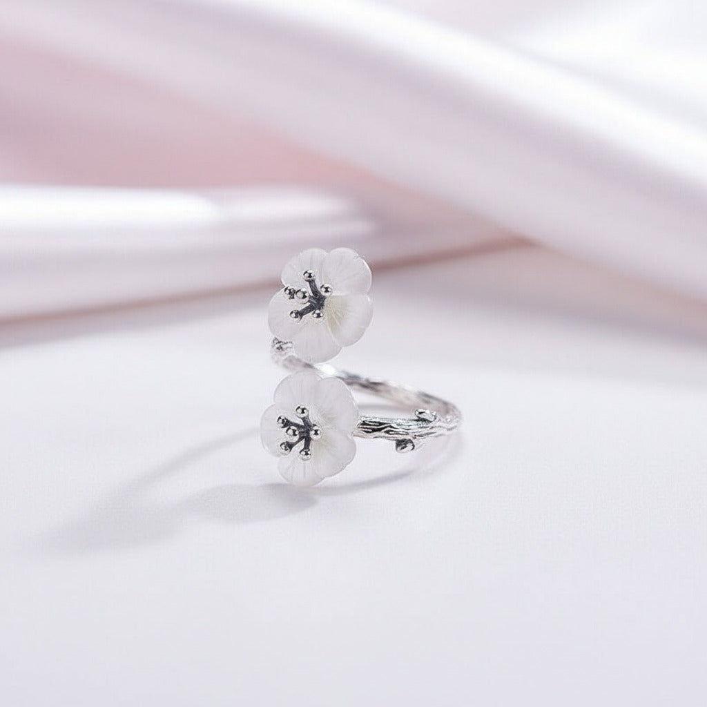 Flower in the Rain Vintage Ring-Black Diamonds New York