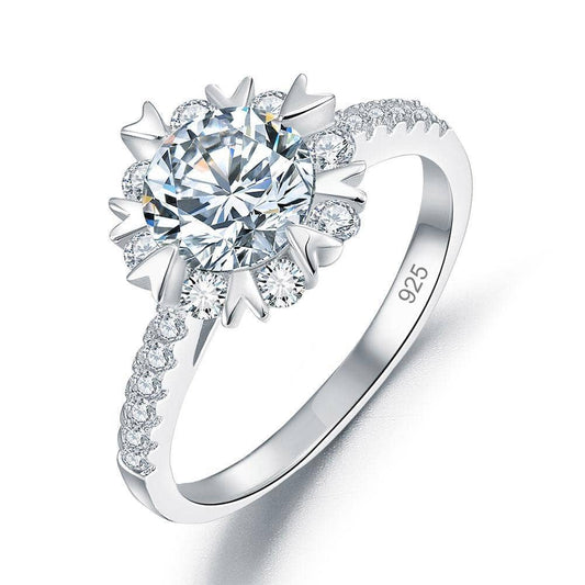 Flower Wedding Ring Created Diamond