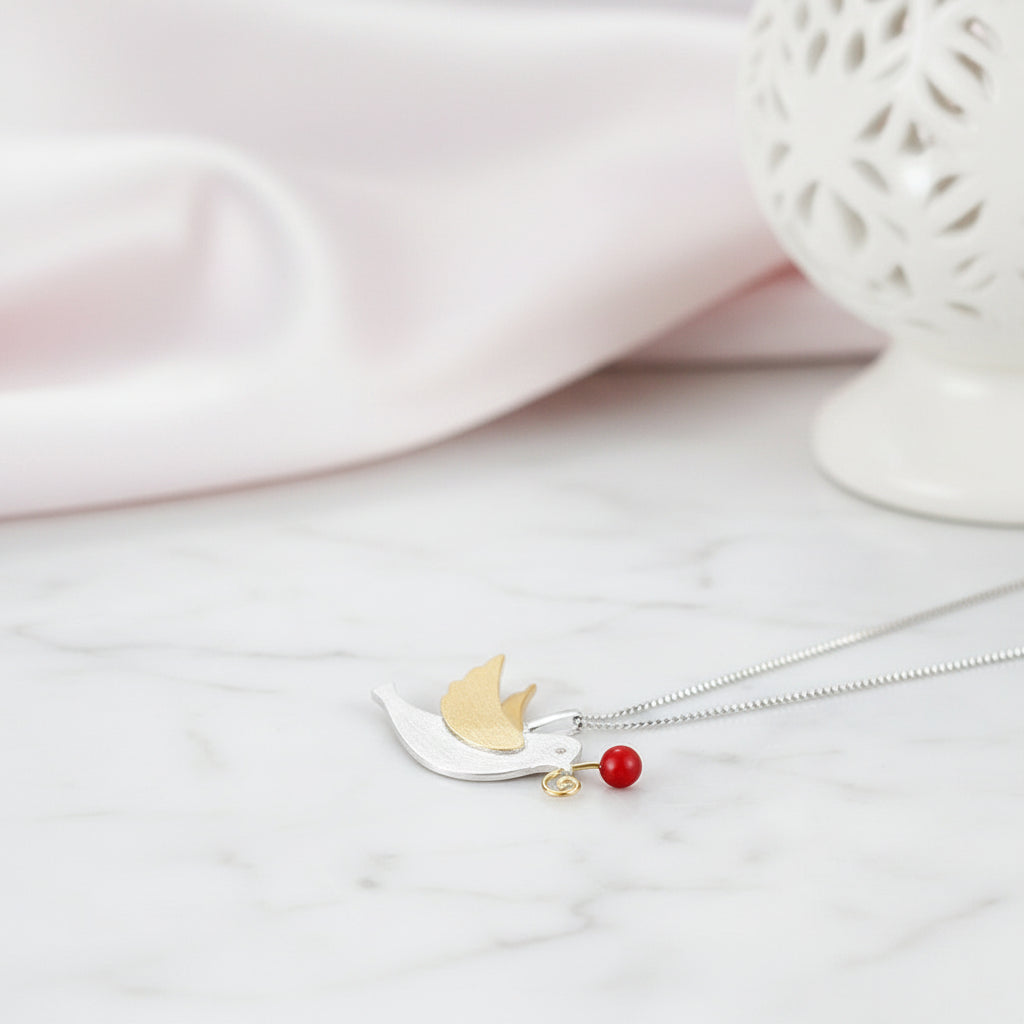 Flying Pigeon with Fruit Pendant-Black Diamonds New York