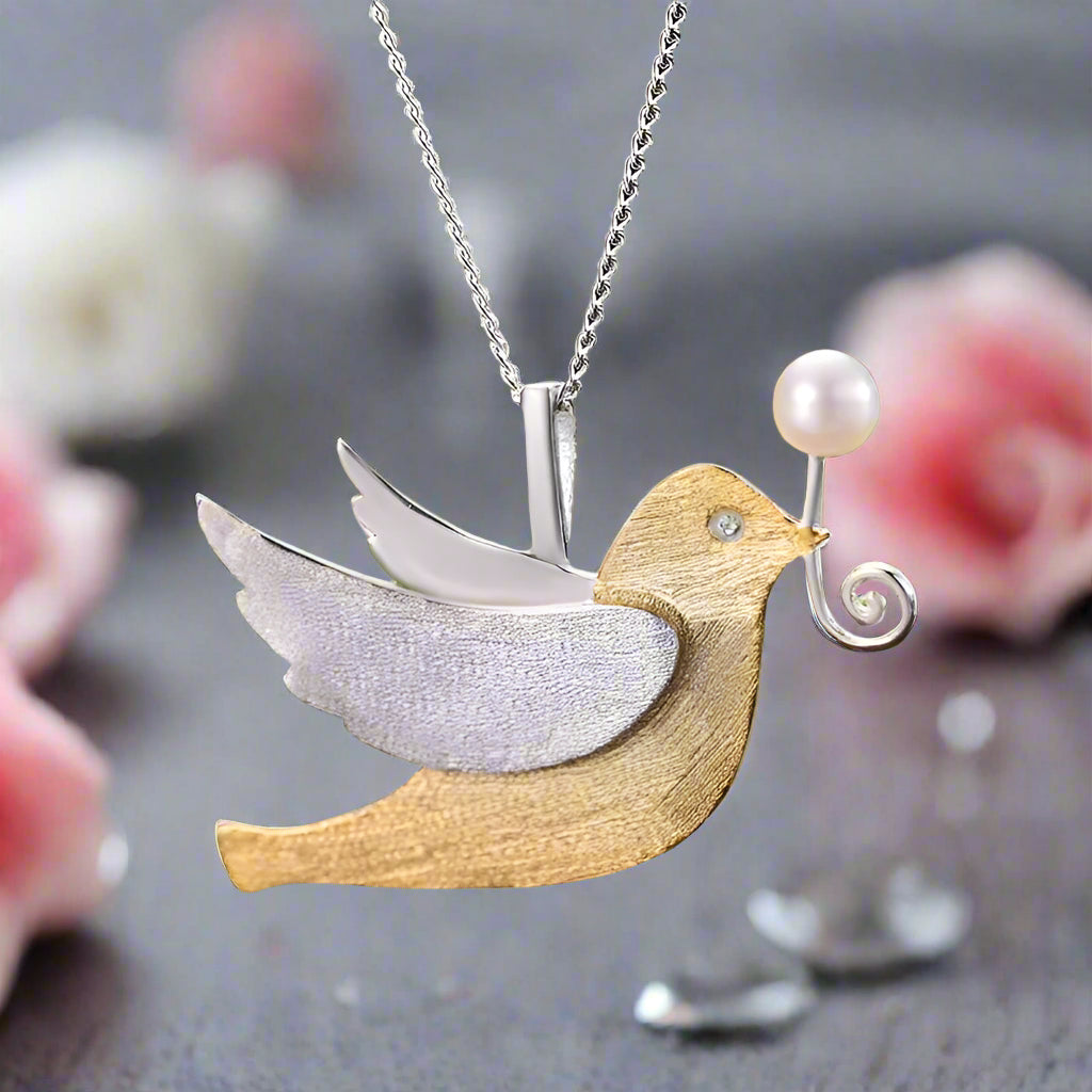 Flying Pigeon with Fruit Pendant-Black Diamonds New York