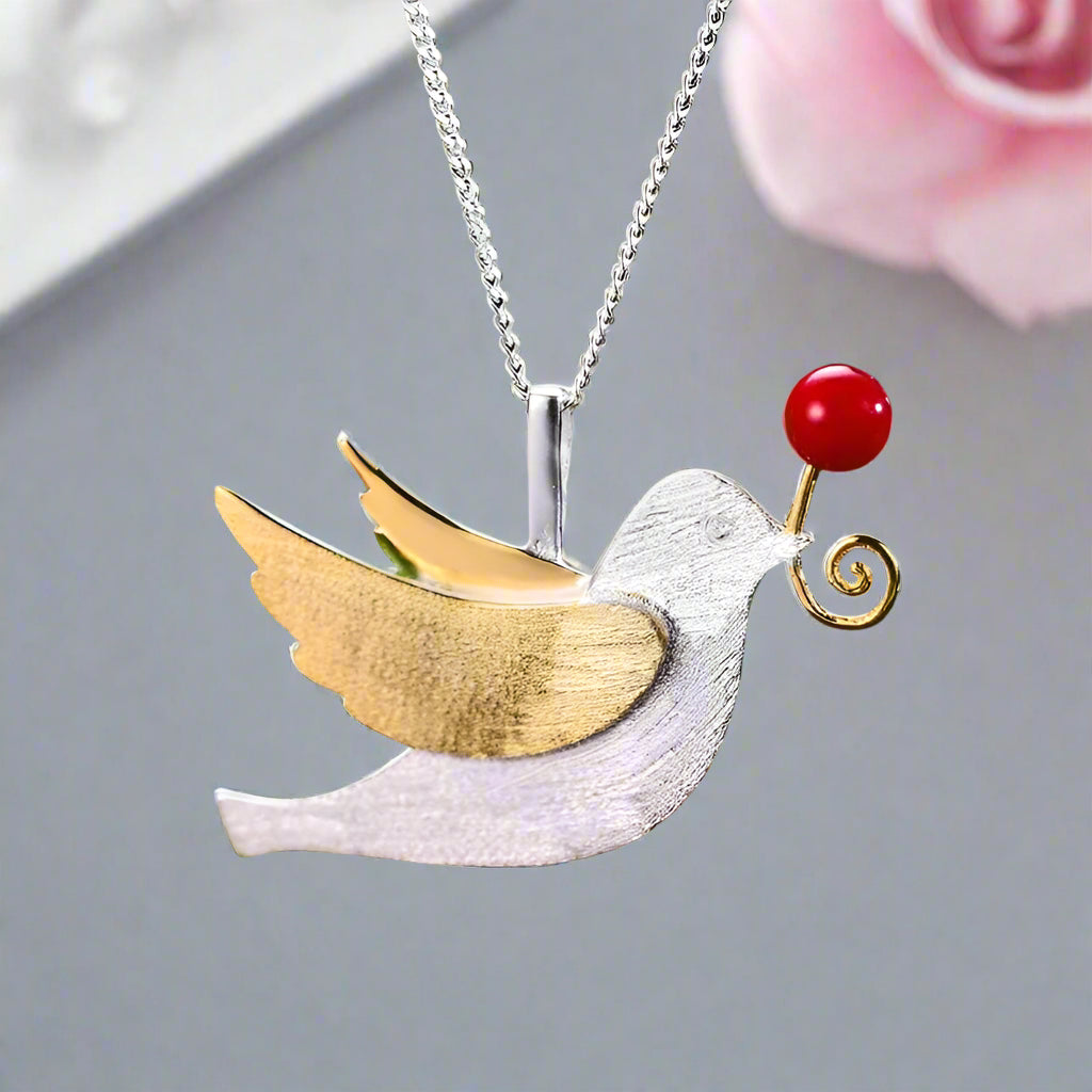 Flying Pigeon with Fruit Pendant-Black Diamonds New York