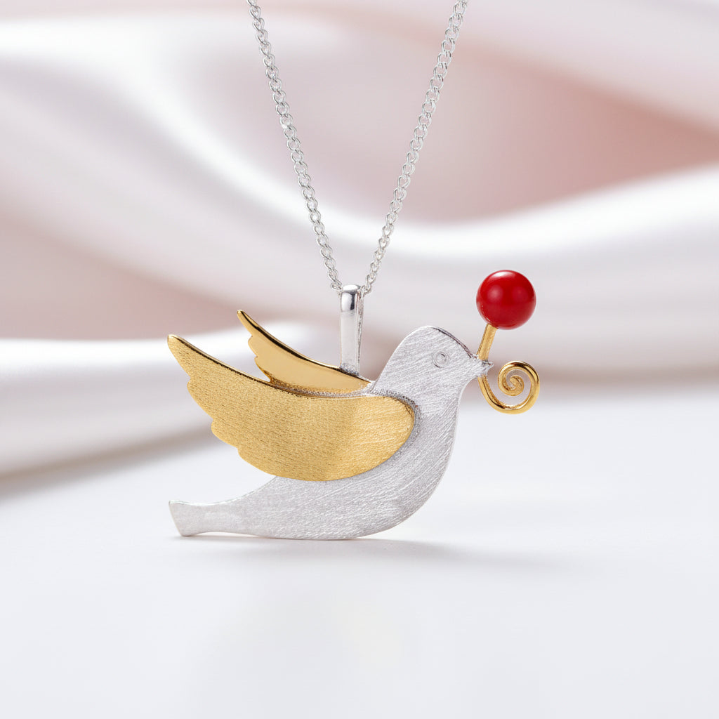 Flying Pigeon with Fruit Pendant-Black Diamonds New York