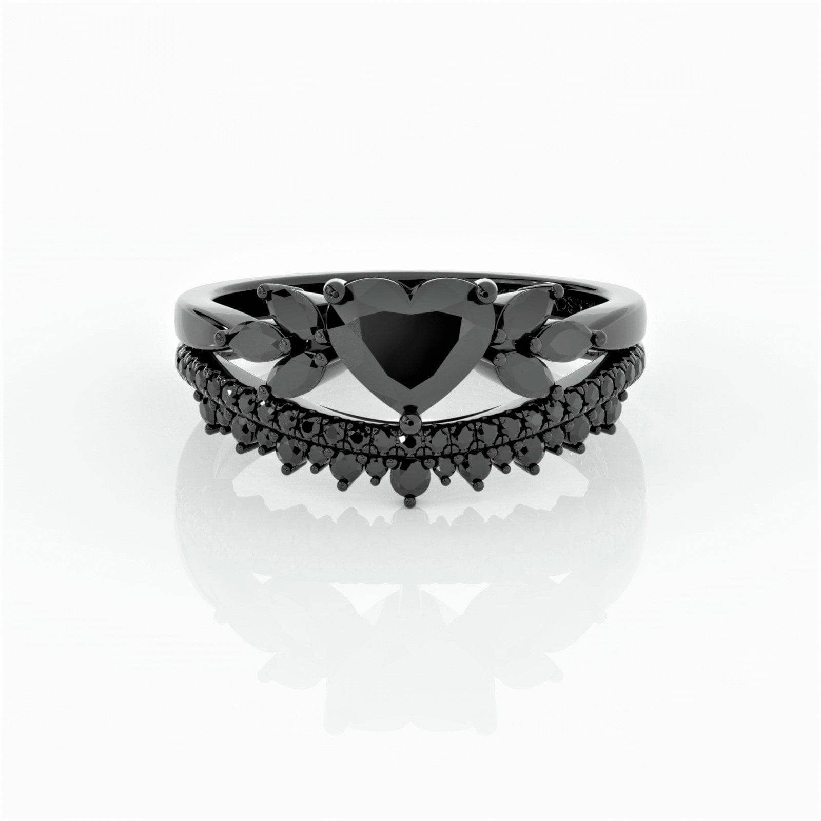 Forever In My Heart- 1.25ct Heart Cut Diamond Gothic Promise Ring-Black Diamonds New York