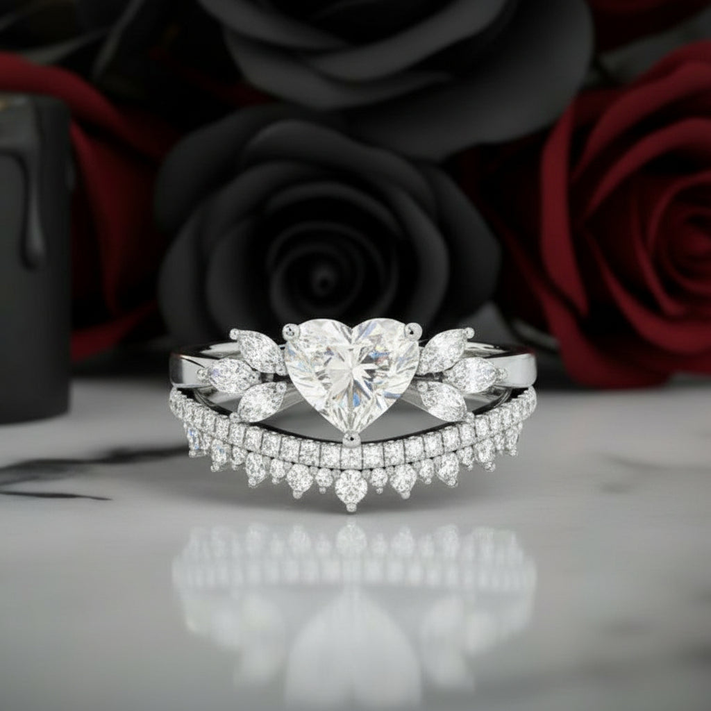 Forever In My Heart- 1.25ct Heart Cut Diamond Gothic Promise Ring-Black Diamonds New York