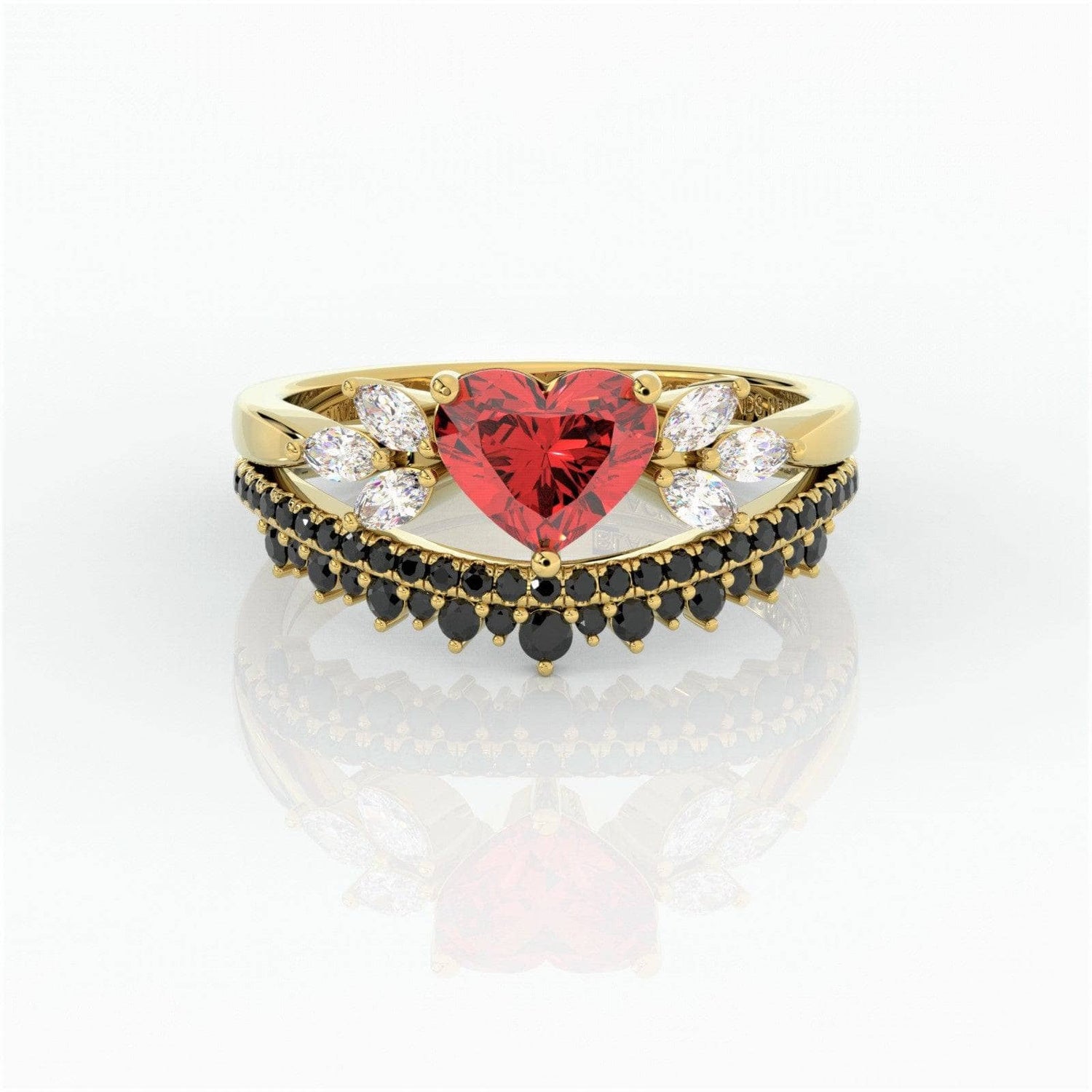 Forever In My Heart- 1.25ct Heart Cut Diamond Gothic Promise Ring-Black Diamonds New York