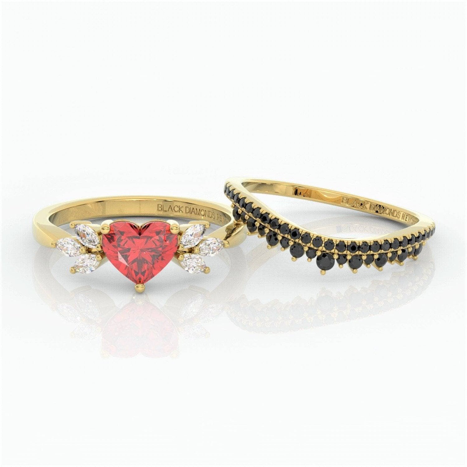 Forever In My Heart- 1.25ct Heart Cut EVN™ Diamond Gothic Promise Ring - Black Diamonds New York