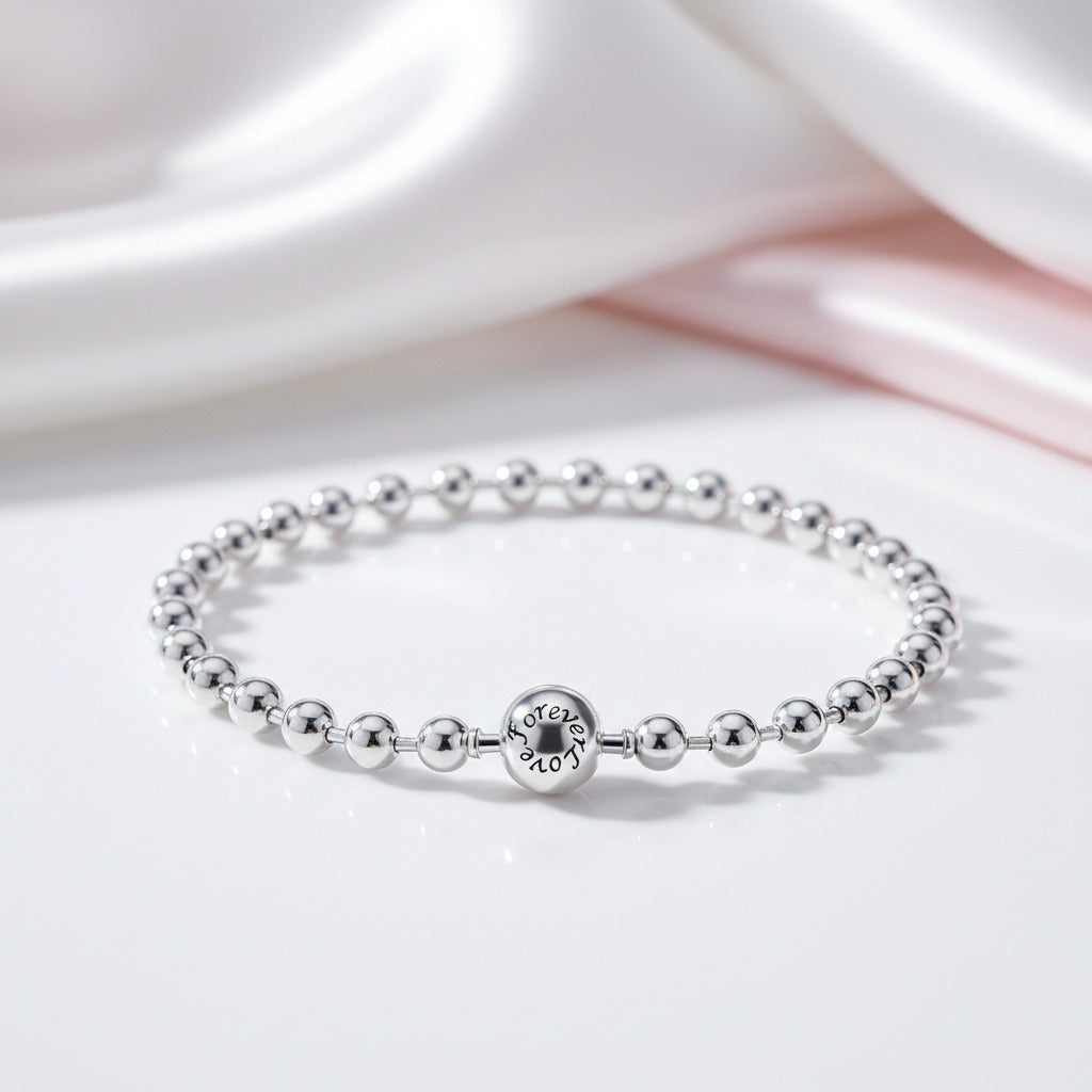 Forever Love Full Beads Bracelet-Black Diamonds New York