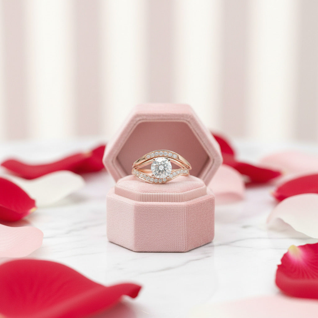 Forever One 18K Round Cut Diamond Engagement Ring-Black Diamonds New York