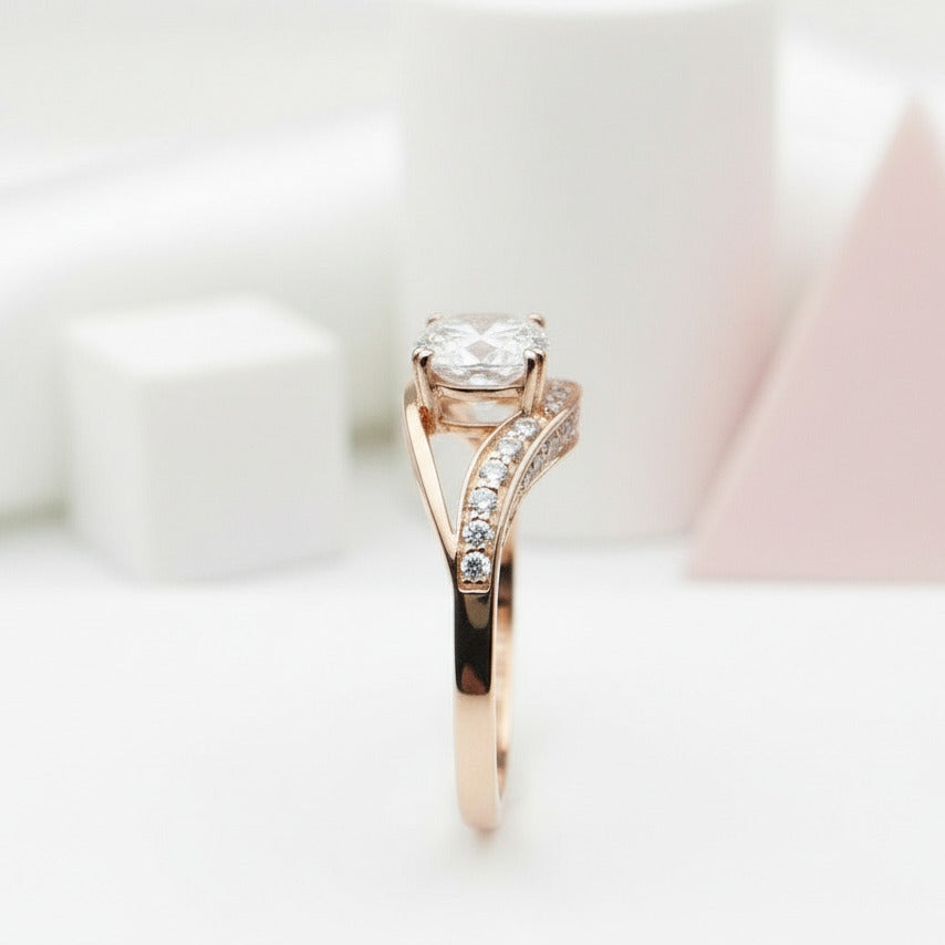 Forever One 18K Round Cut Diamond Engagement Ring-Black Diamonds New York